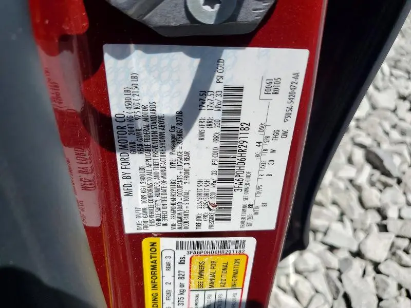 2017 FORD FUSION SE  