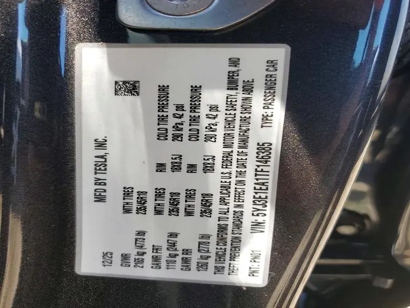 2026 TESLA MODEL 3   