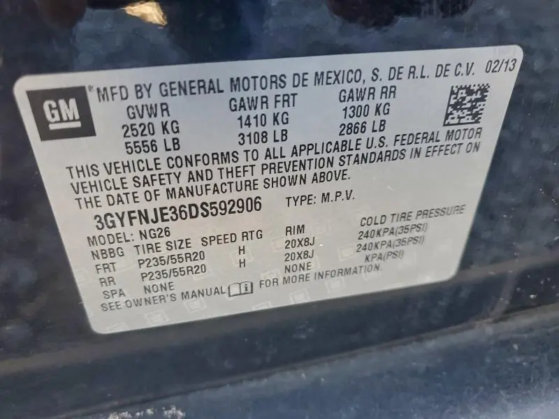 2013 CADILLAC SRX PREMIUM COLLECTION  