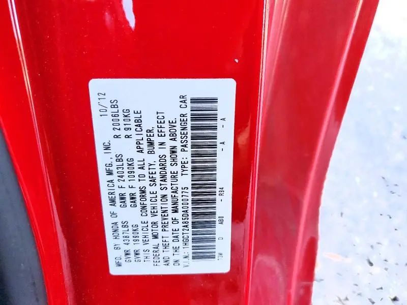 2013 HONDA ACCORD EXL  