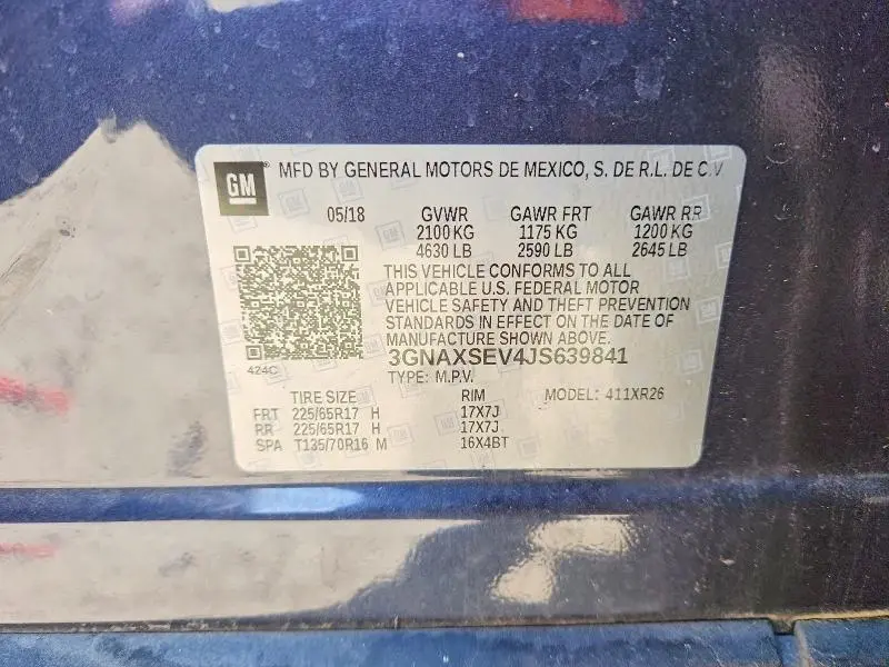 2018 CHEVROLET EQUINOX LT  