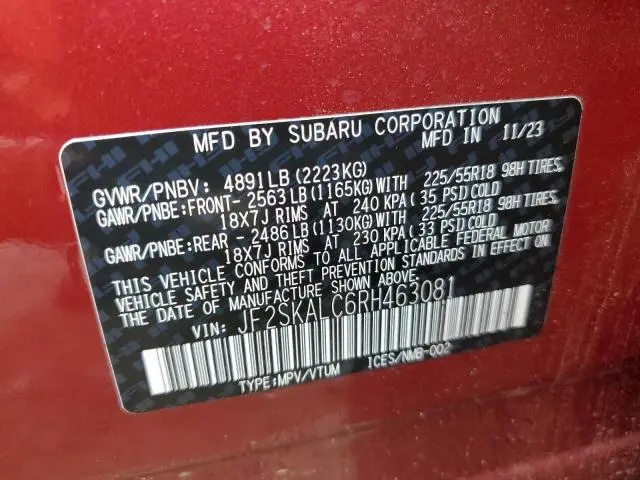 2024 SUBARU FORESTER LIMITED  