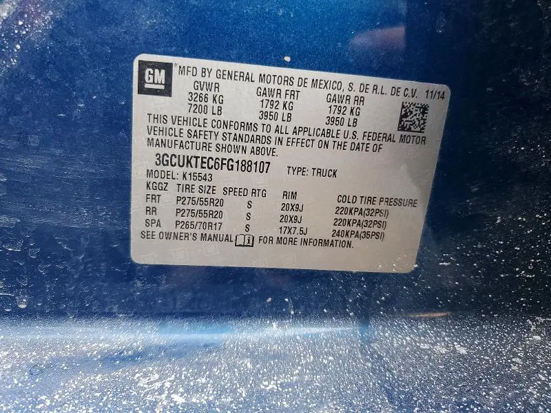 2015 CHEVROLET SILVERADO K1500 HIGH COUNTRY  