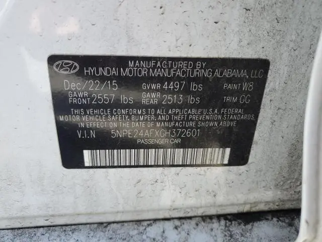 2016 HYUNDAI SONATA SE  