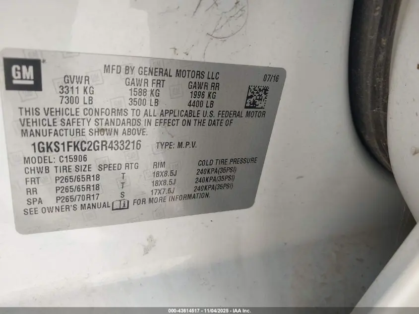 2016 GMC YUKON XL SLE