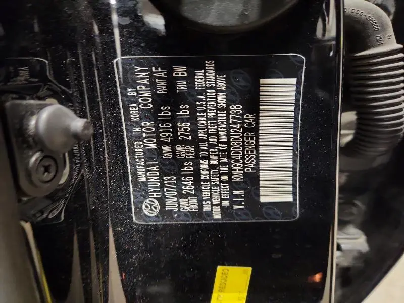2013 HYUNDAI GENESIS 3.8L  