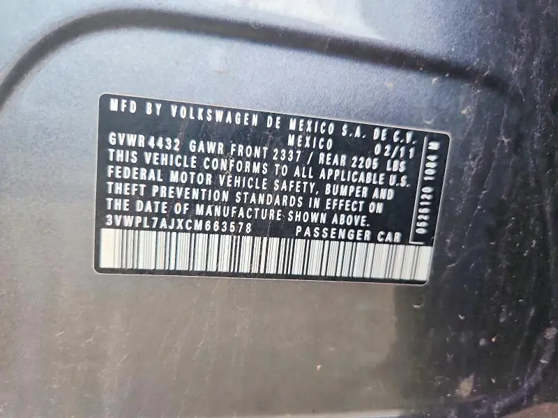 2012 VOLKSWAGEN JETTA TDI  
