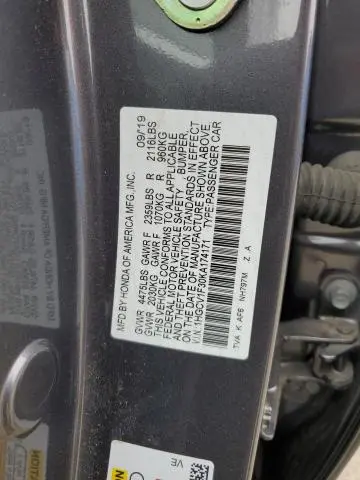 2019 HONDA ACCORD SPORT  