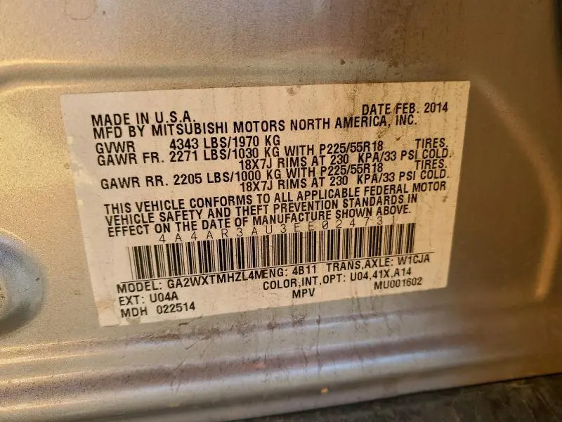 2014 MITSUBISHI OUTLANDER SPORT ES  