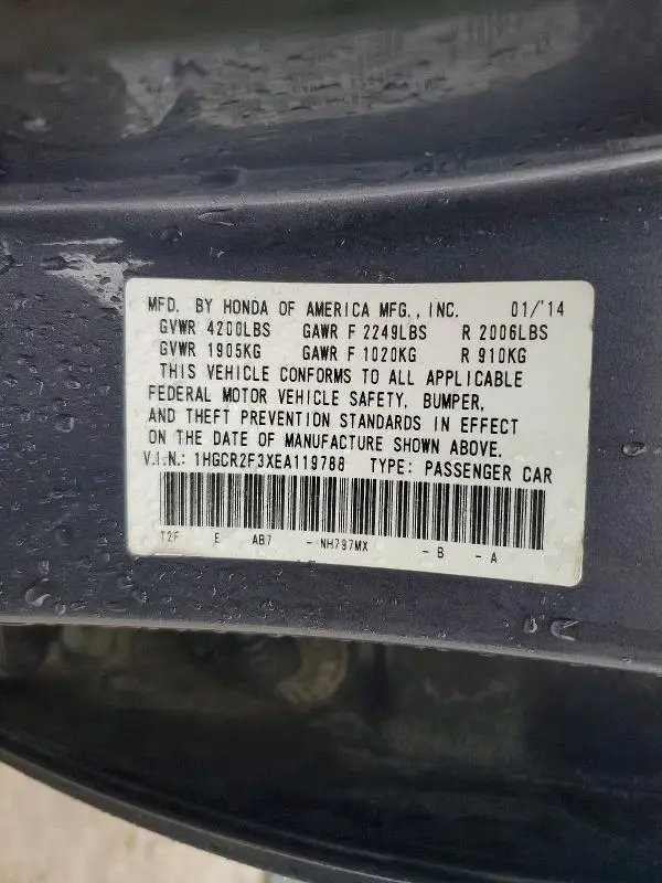 2014 HONDA ACCORD   
