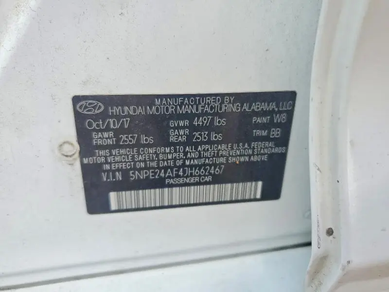 2018 HYUNDAI SONATA SE  