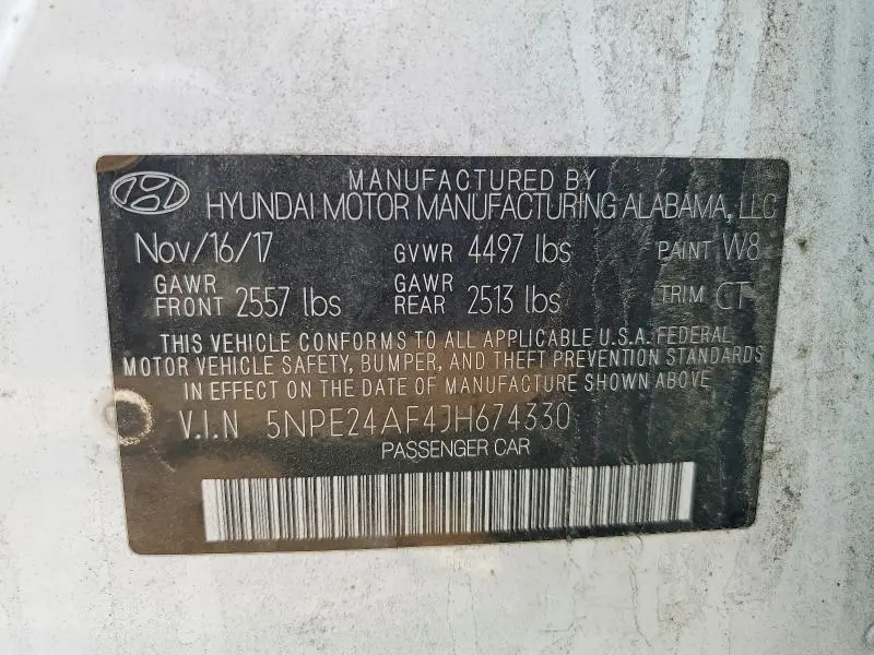 2018 HYUNDAI SONATA SE  