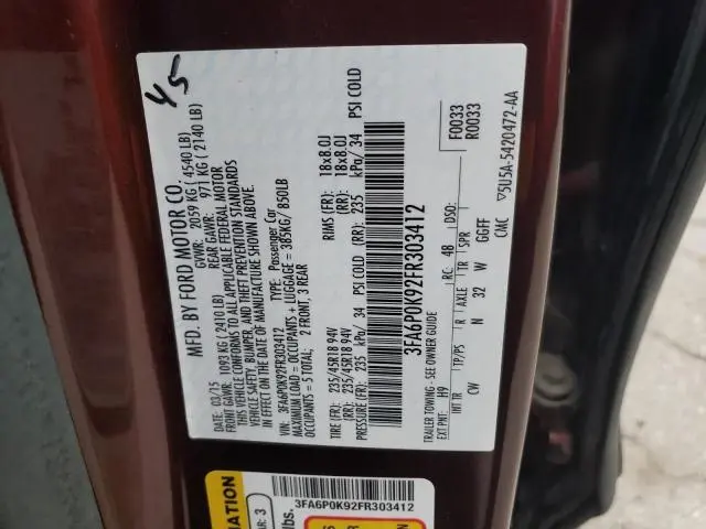 2015 FORD FUSION TITANIUM