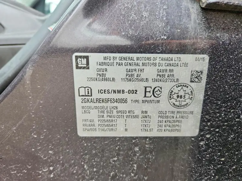 2015 GMC TERRAIN SLE  