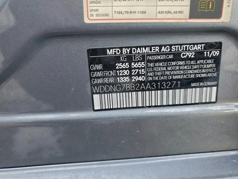 2010 MERCEDES-BENZ S 550  