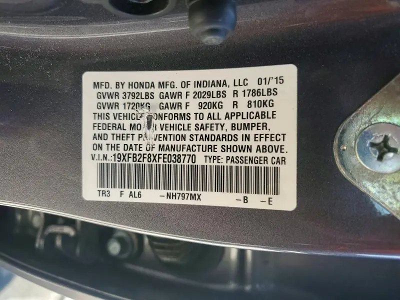 2015 HONDA CIVIC EX  