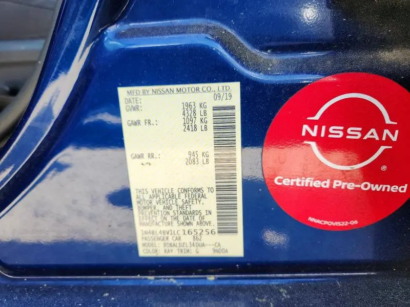2020 NISSAN ALTIMA 2.5 S  