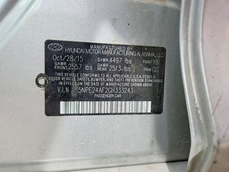 2016 HYUNDAI SONATA SE  