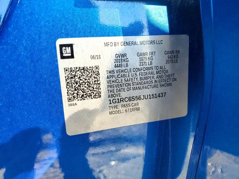 2018 CHEVROLET VOLT LT  