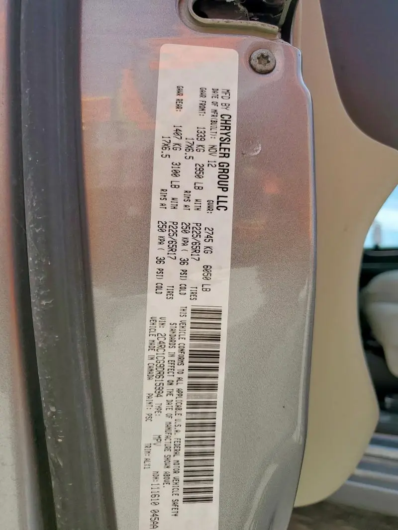 2013 CHRYSLER TOWN & COUNTRY TOURING L  