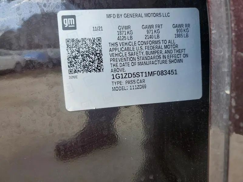 2021 CHEVROLET MALIBU LT  