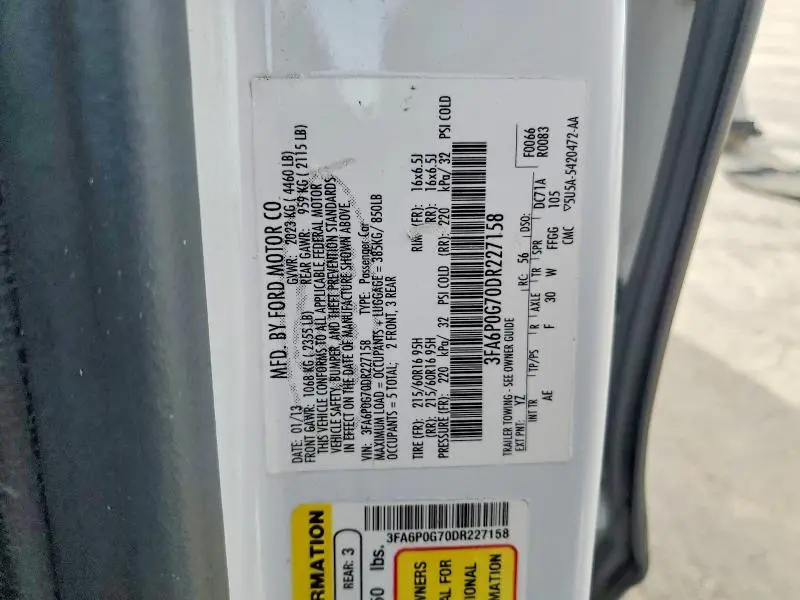 2013 FORD FUSION S  