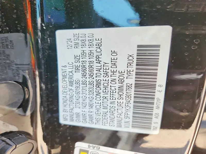 2025 HONDA RIDGELINE BLACK EDITION  