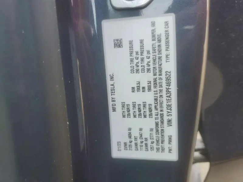 2023 TESLA MODEL 3   