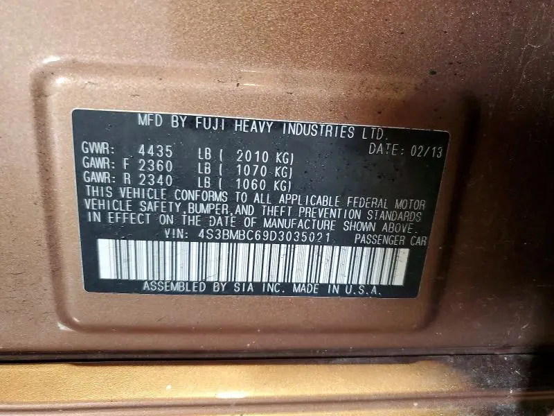 2013 SUBARU LEGACY 2.5I PREMIUM  