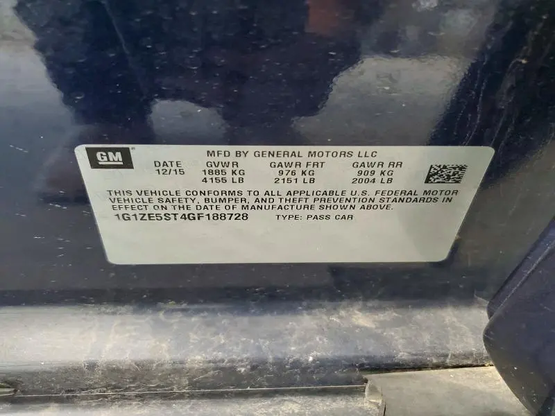 2016 CHEVROLET MALIBU LT  