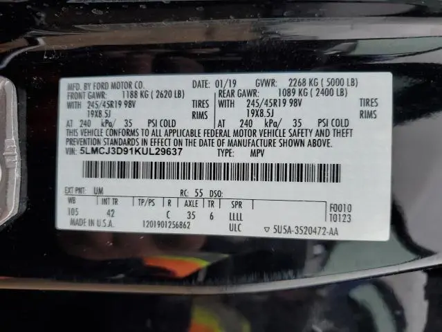 2019 LINCOLN MKC RESERVE  