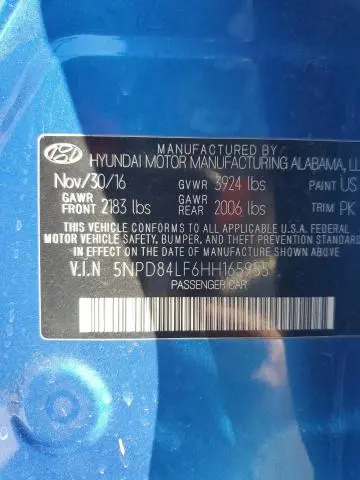 2017 HYUNDAI ELANTRA SE  