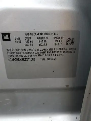 2012 CHEVROLET CRUZE LS  