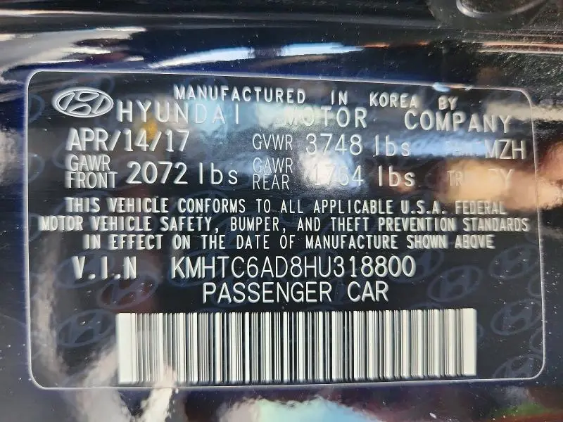 2017 HYUNDAI VELOSTER VALUE EDITION  