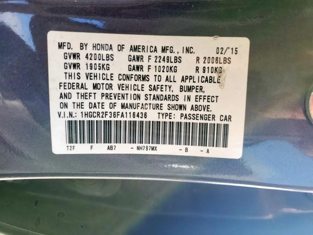 2015 HONDA ACCORD LX  