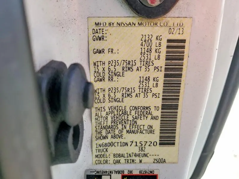 2013 NISSAN FRONTIER S  