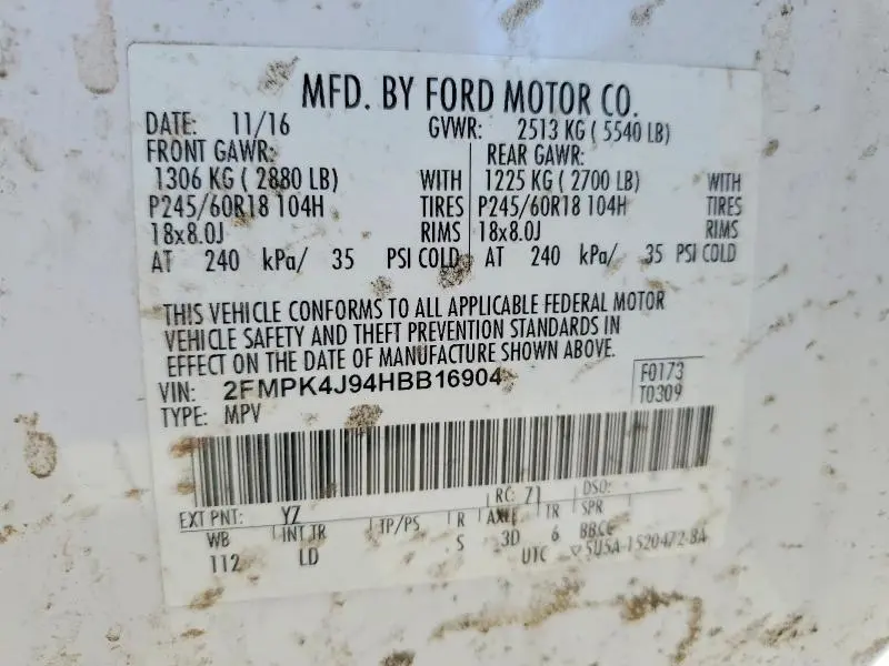 2017 FORD EDGE SEL  