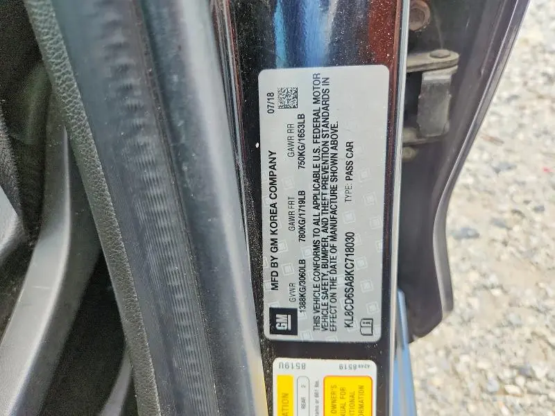 2019 CHEVROLET SPARK 1LT  