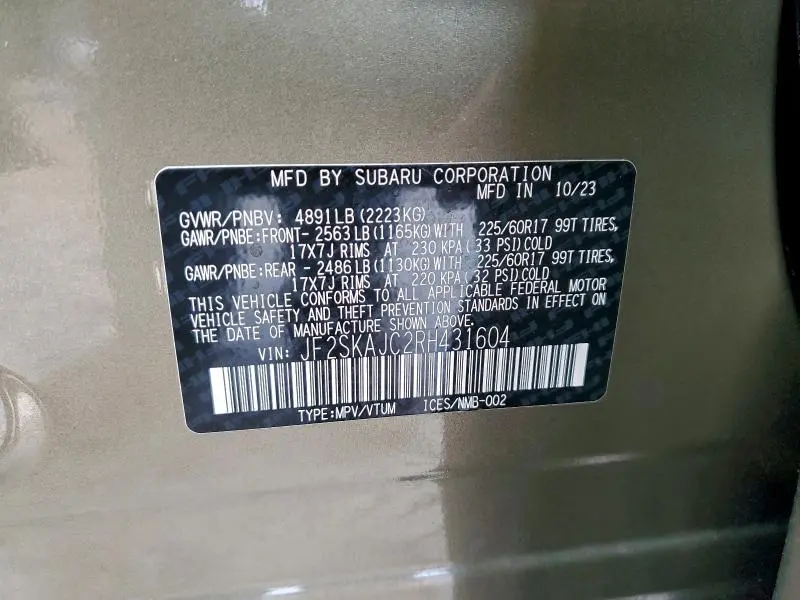 2024 SUBARU FORESTER WILDERNESS  