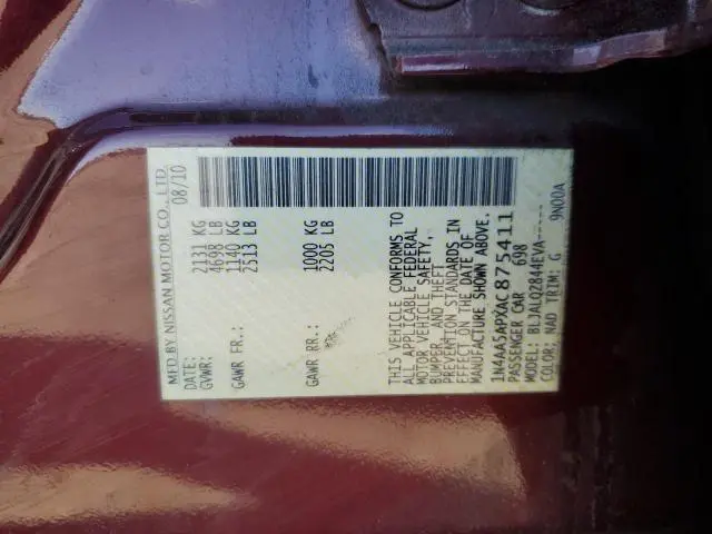 2010 NISSAN MAXIMA S  