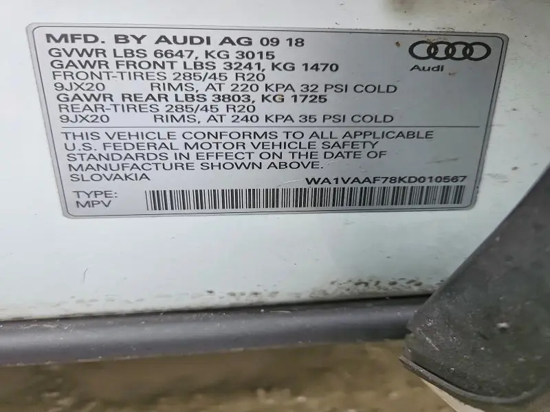 2019 AUDI Q7 PRESTIGE  