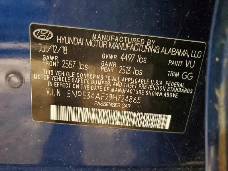 2018 HYUNDAI SONATA SEL+  