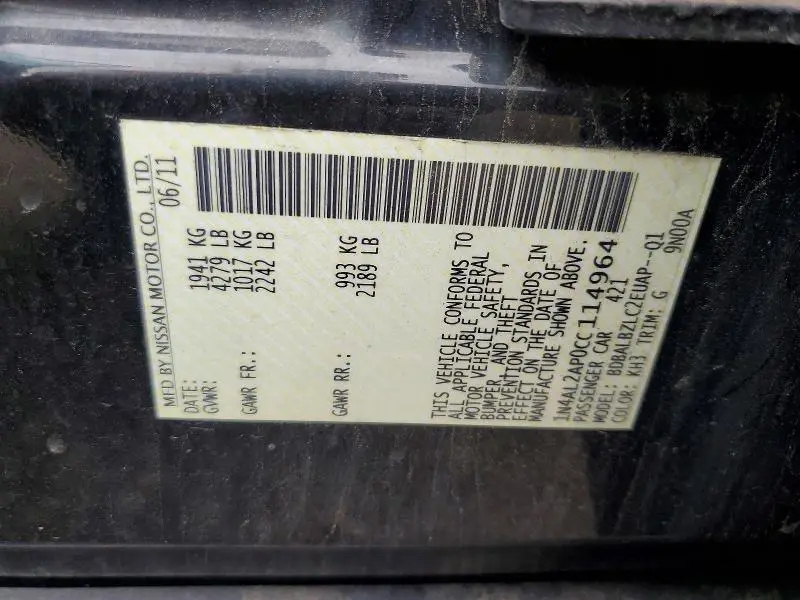 2012 NISSAN ALTIMA 2.5  