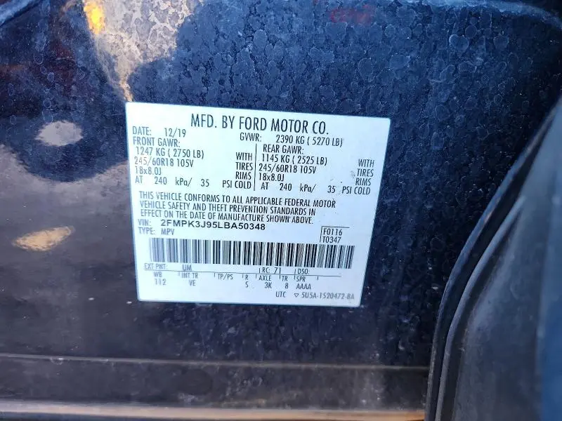 2020 FORD EDGE SEL  
