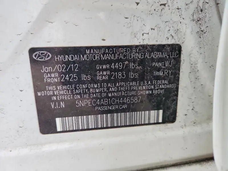 2012 HYUNDAI SONATA SE 2.0T  