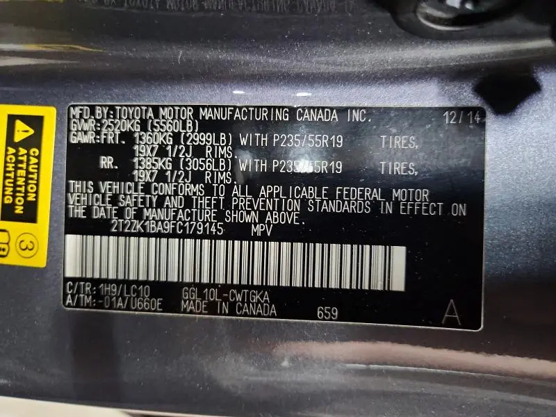 2015 LEXUS RX 350 BASE  