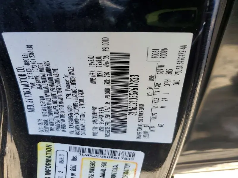 2016 LINCOLN MKZ HYBRID  