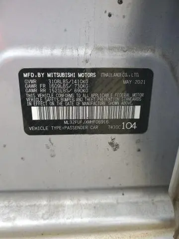 2021 MITSUBISHI MIRAGE G4 ES  