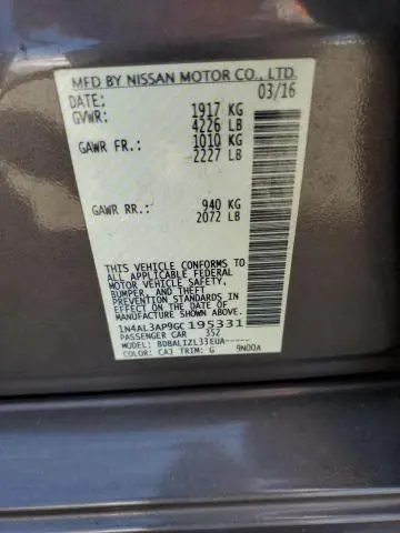 2016 NISSAN ALTIMA 2.5  