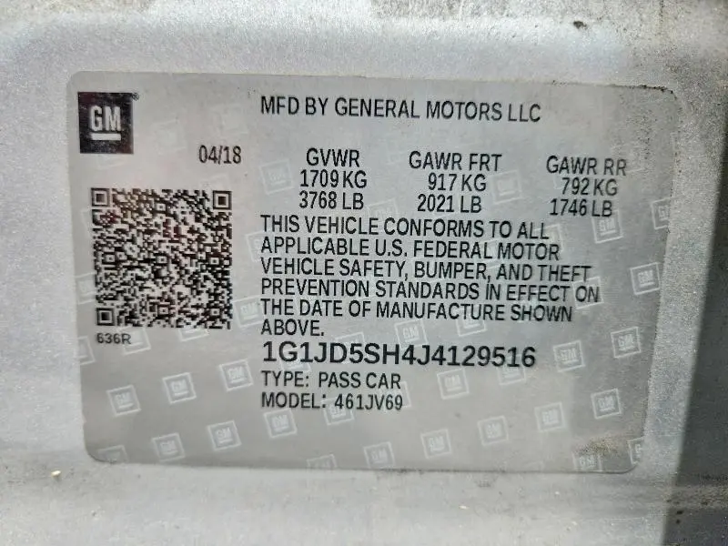 2018 CHEVROLET SONIC LT  